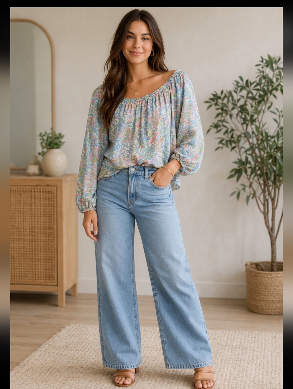 Pookie & Sebastian Boho Paisley Off Shoulder Blouse Size S Pastel Peasant Top